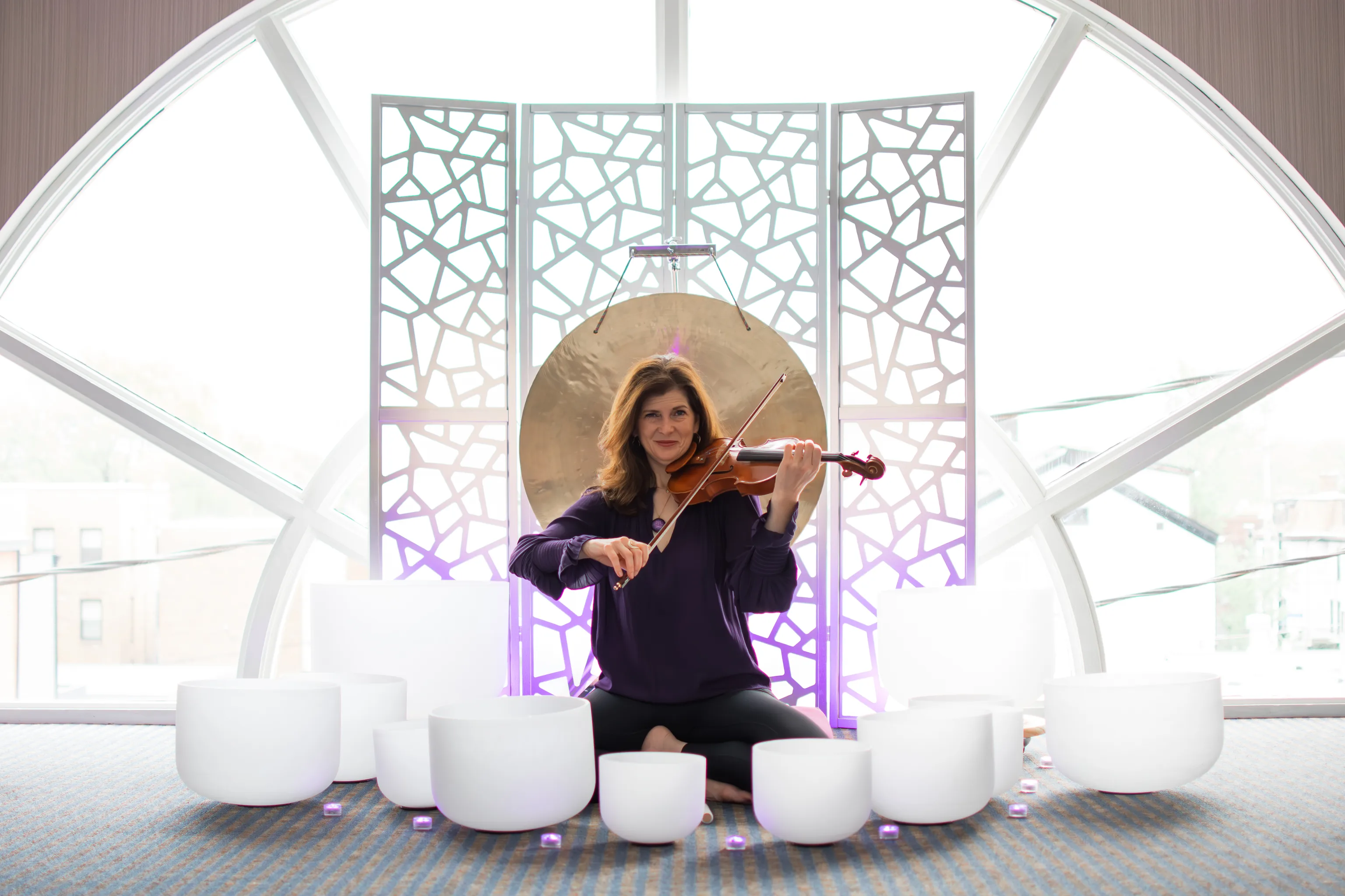 Monique Mead, violinist and sound healing expert at Athens Music Technology Forum 2025